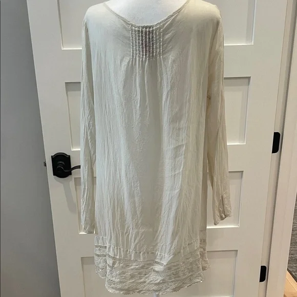 Johnny Was Cream Embroidered Lace Detail Women's Tunic Top or Dress - Picture 2 of 4